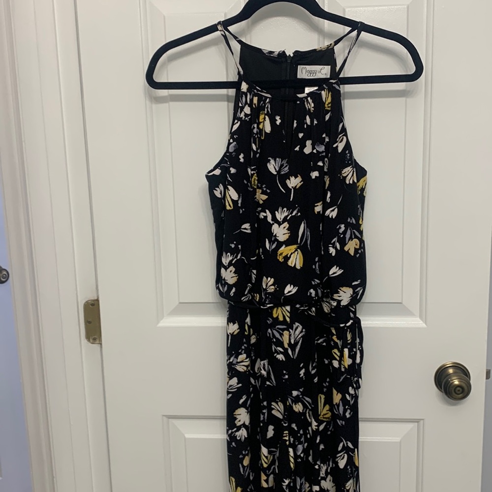 Maggy L Capri Floral Jumpsuit - sleeveless with cinch waist